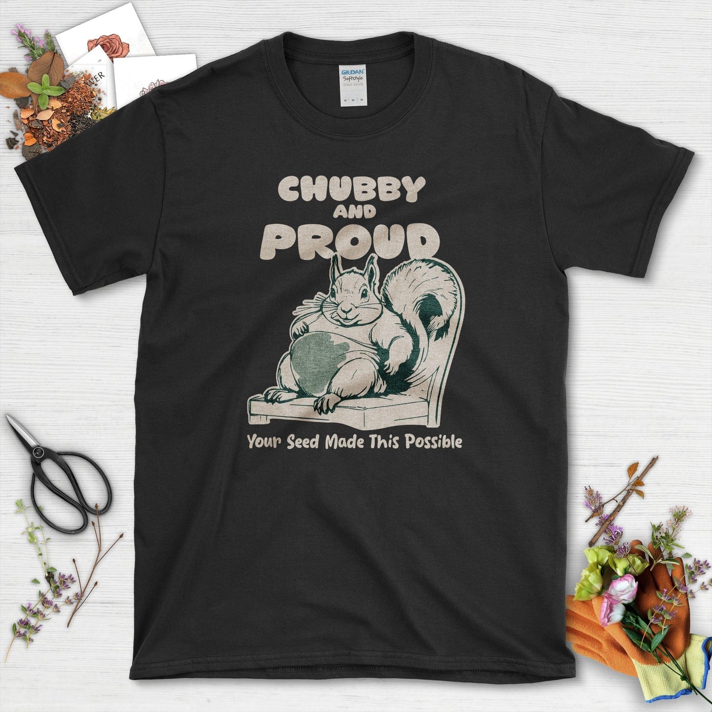 Chubby Proud Squirrel T-Shirt Black / S T-Shirt