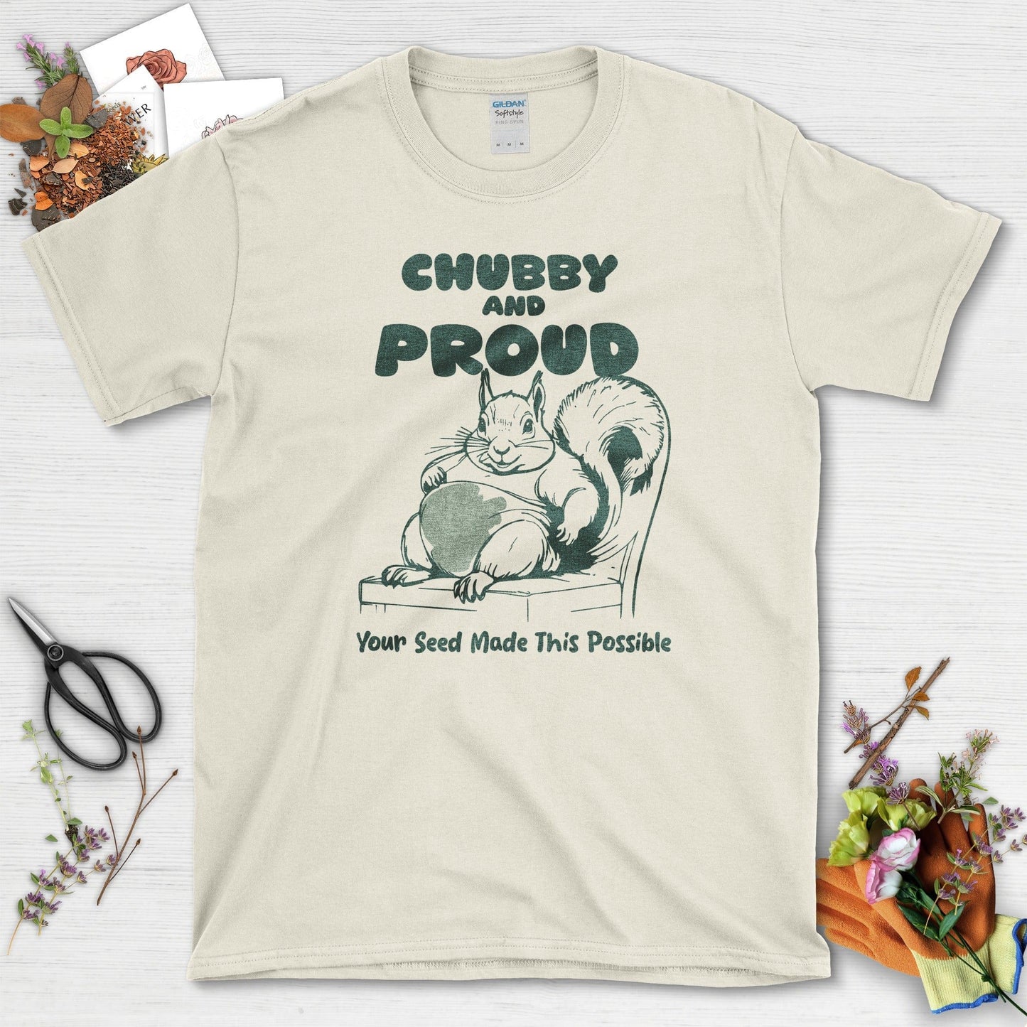 Chubby Proud Squirrel T-Shirt Natural / S T-Shirt