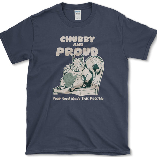 Chubby Proud Squirrel T-Shirt Navy / S Essential Tees