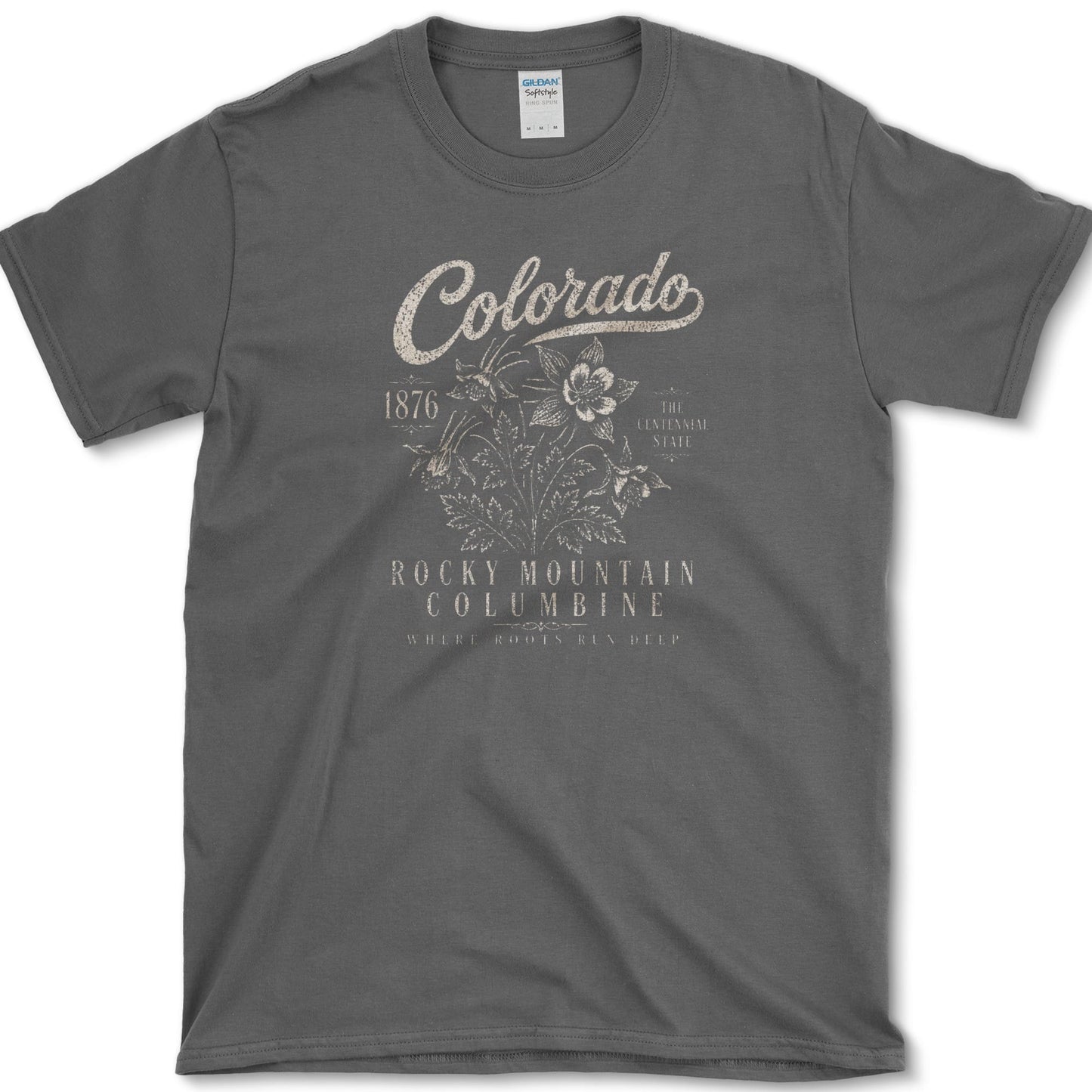 Colorado Columbine T-Shirt S / Dark Heather Essential Tees