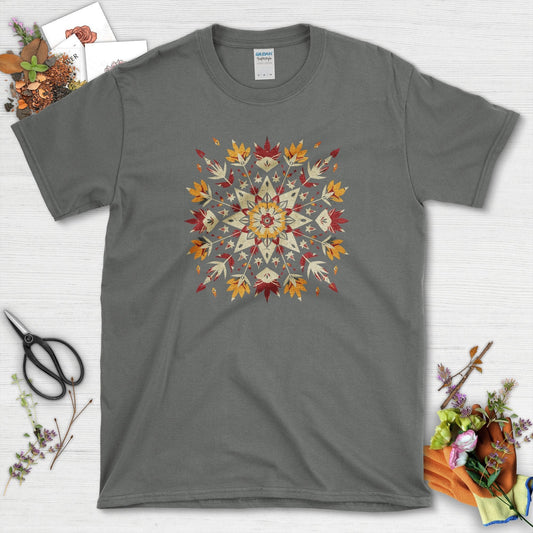 Colorful Floral Pattern T-Shirt Charcoal / S T-Shirt