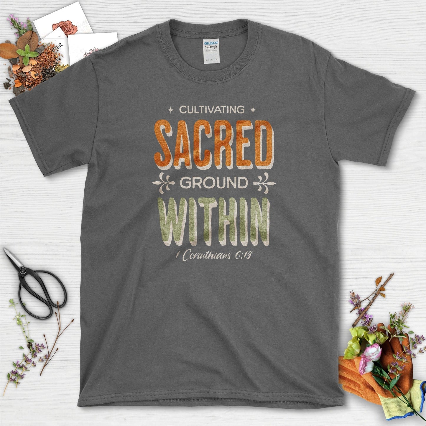 Cultivating Sacred Ground T-Shirt Essential Tees / S / Dark Heather Physical Item