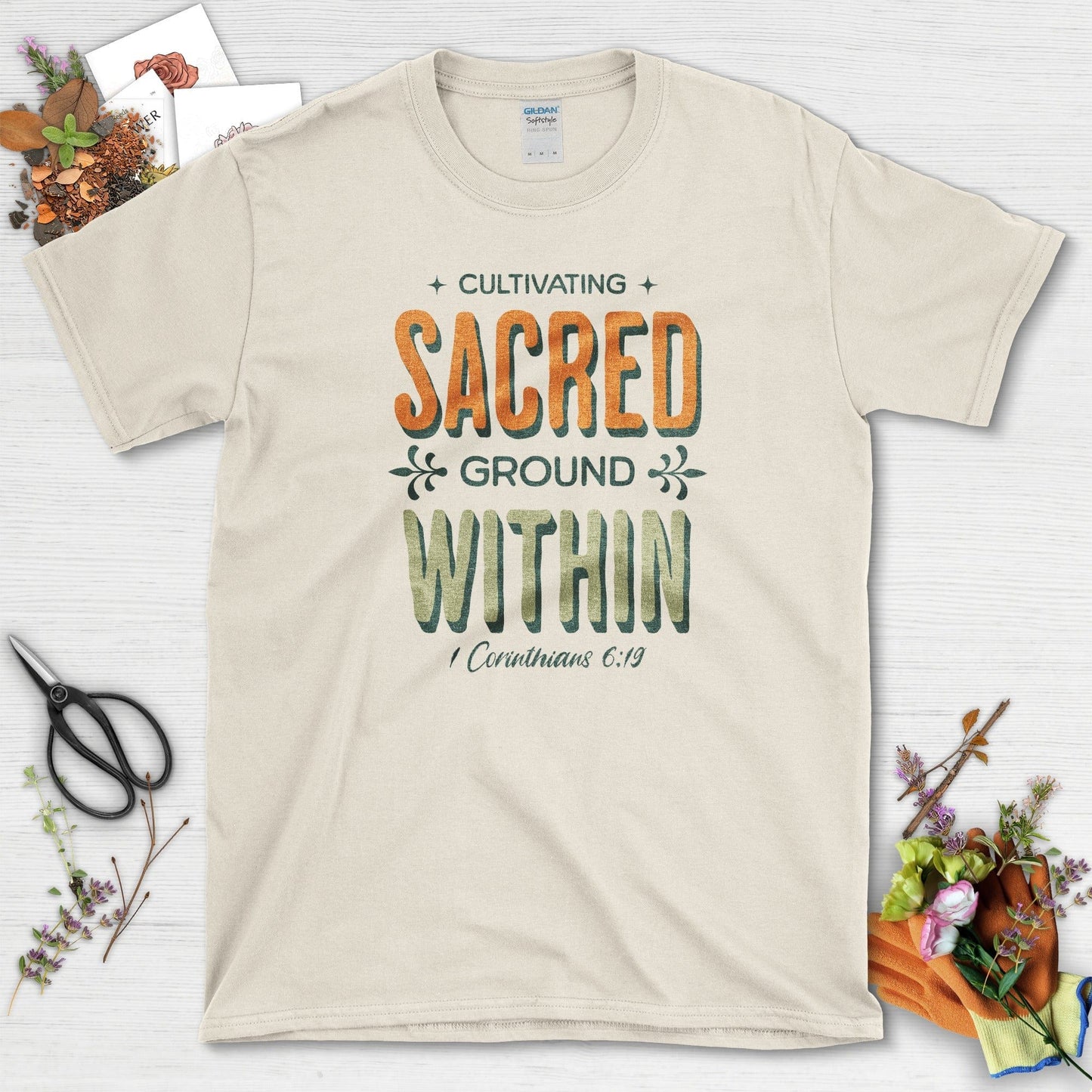 Cultivating Sacred Ground T-Shirt Essential Tees / S / Natural Physical Item