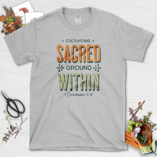 Cultivating Sacred Ground T-Shirt Essential Tees / S / Sport Grey Physical Item