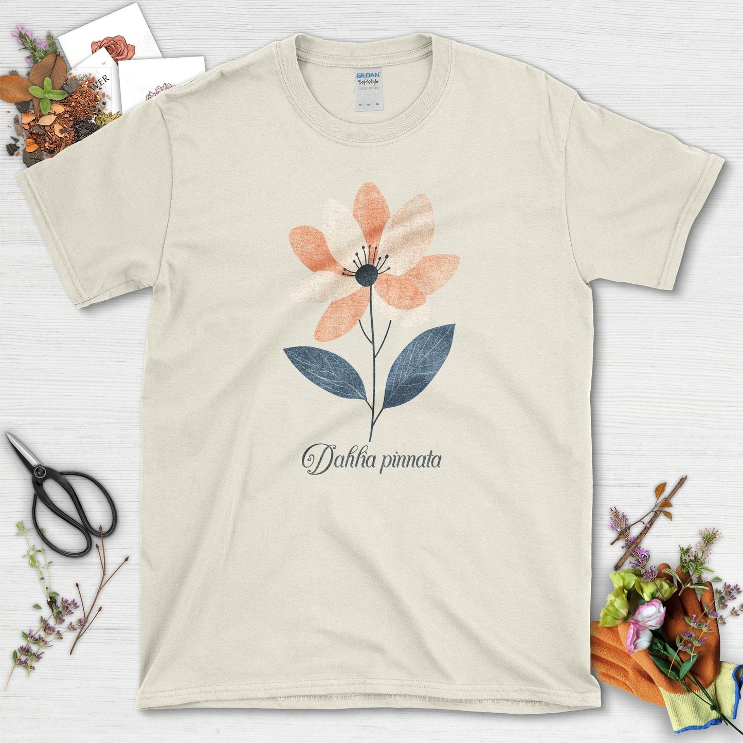 Dahlia Flower Blossom T-Shirt Natural / S T-Shirt