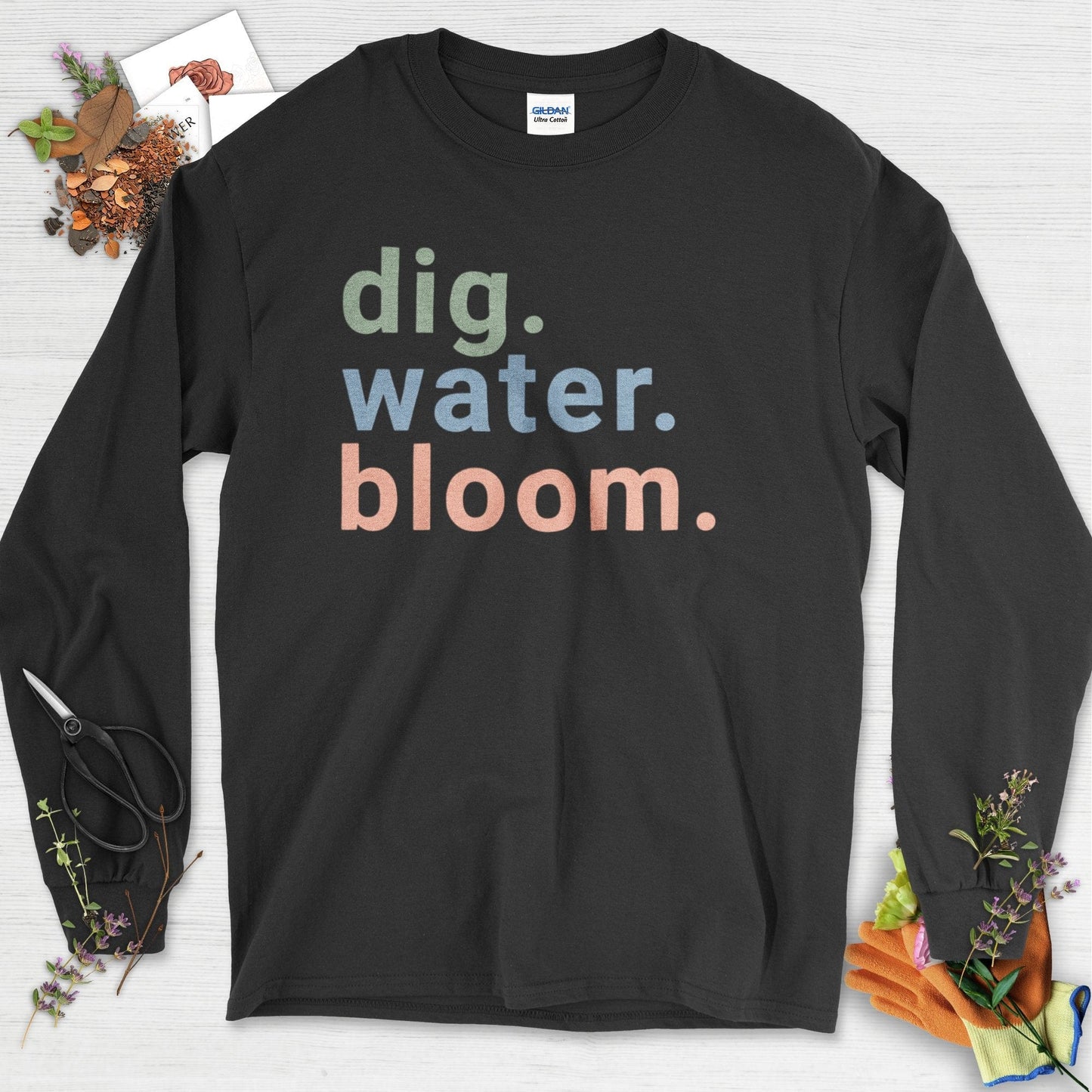 Dig Water Bloom Long Sleeve Black / S Physical Item