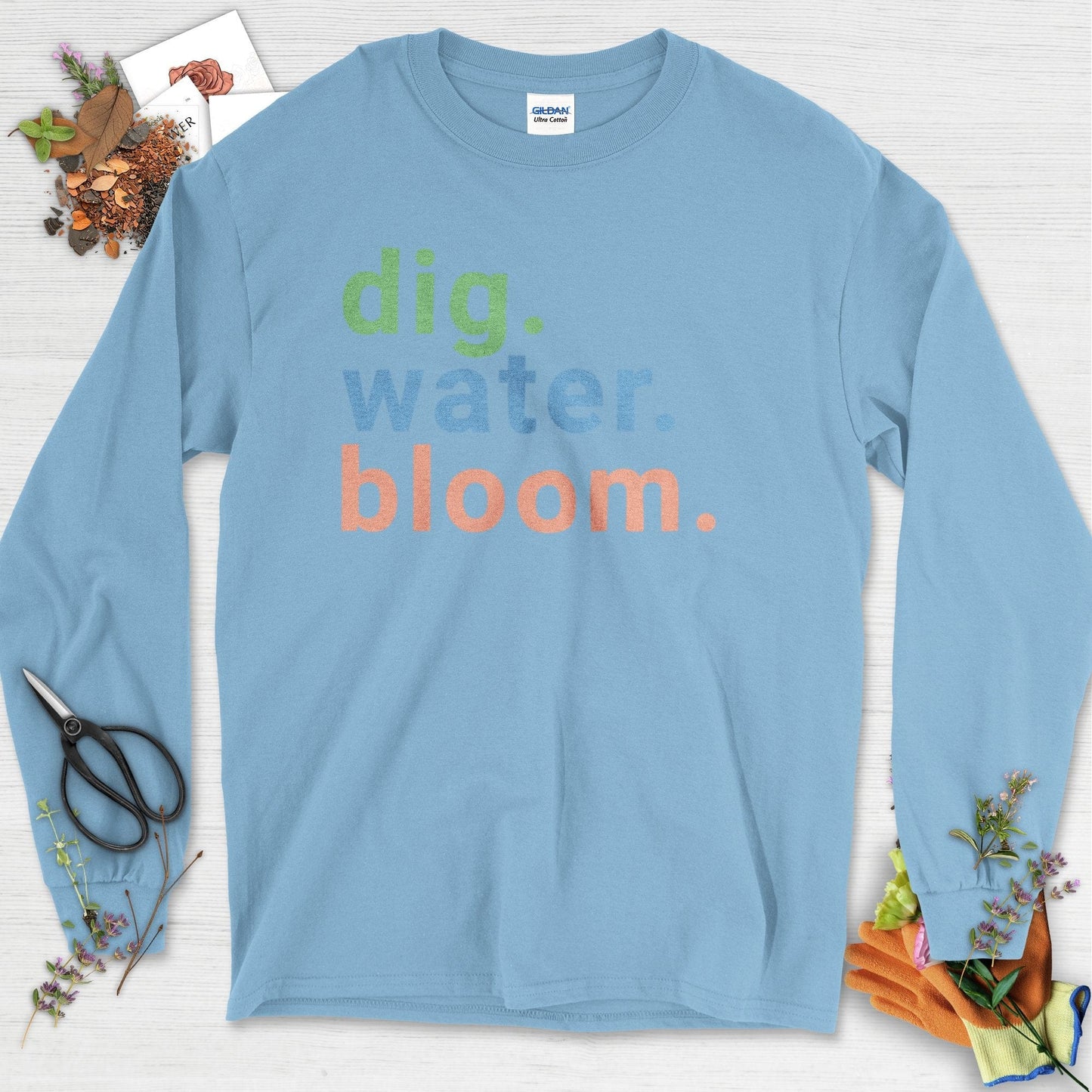 Dig Water Bloom Long Sleeve Light Blue / S Physical Item