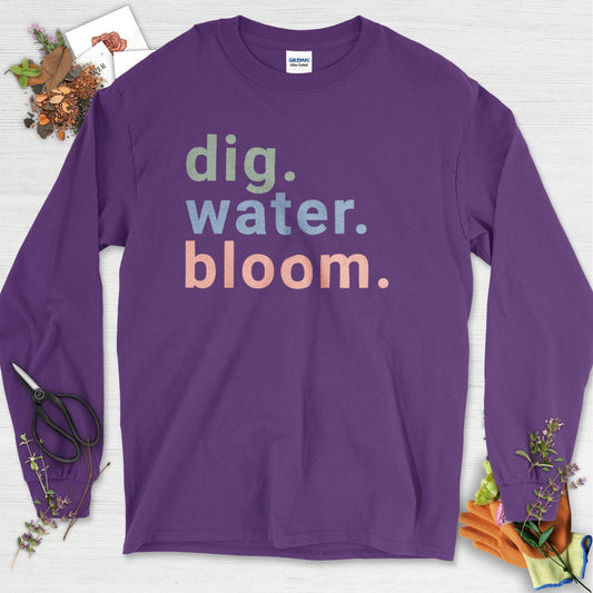 Dig Water Bloom Long Sleeve Purple / S Physical Item