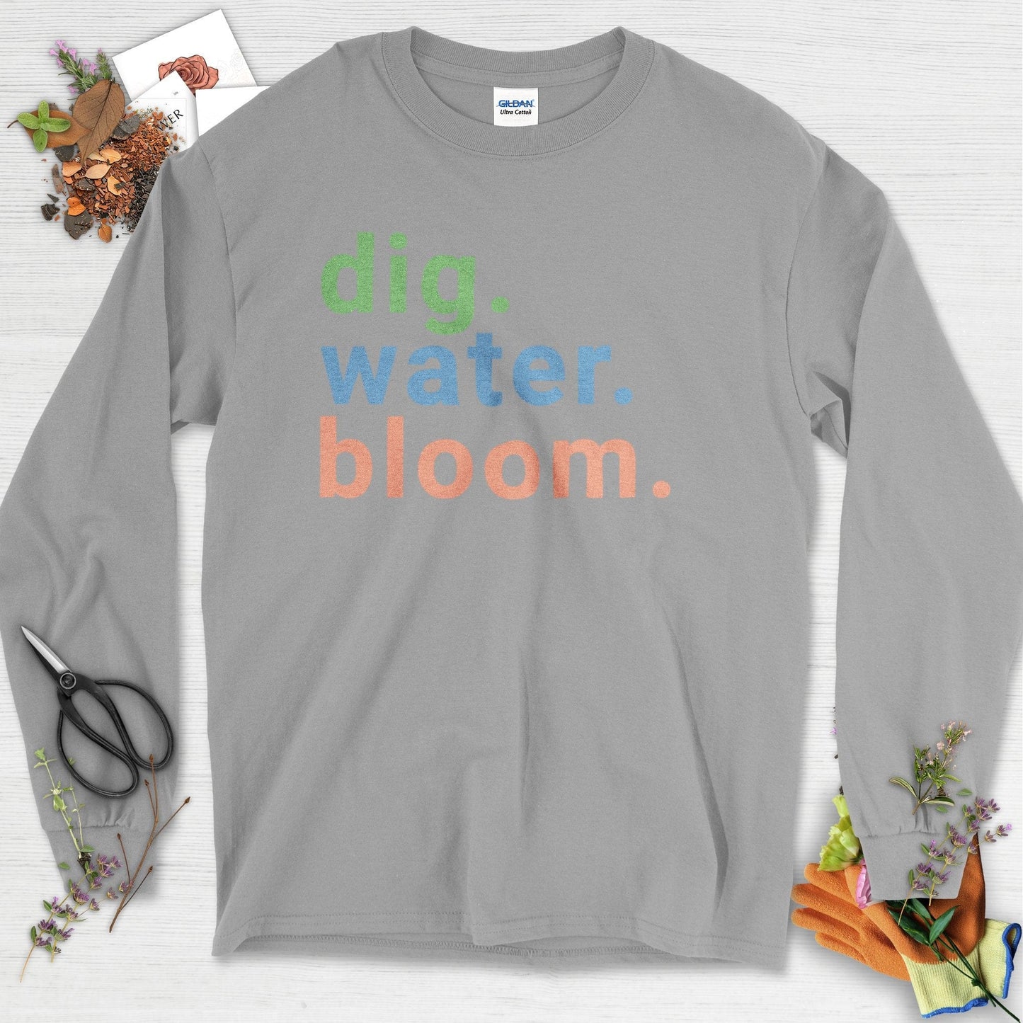 Dig Water Bloom Long Sleeve Sport Grey / S Physical Item