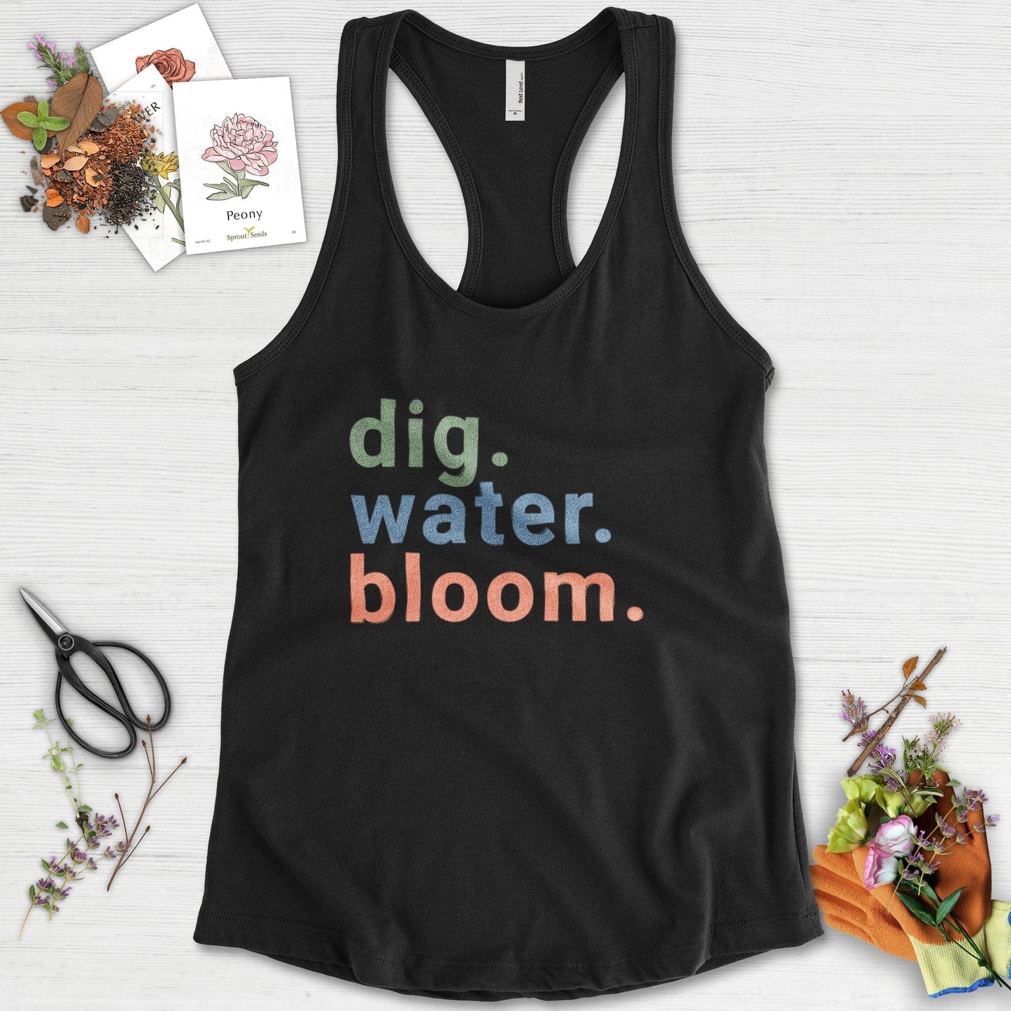 Dig Water Bloom Racerback Racerback / XS / Black Physical Item