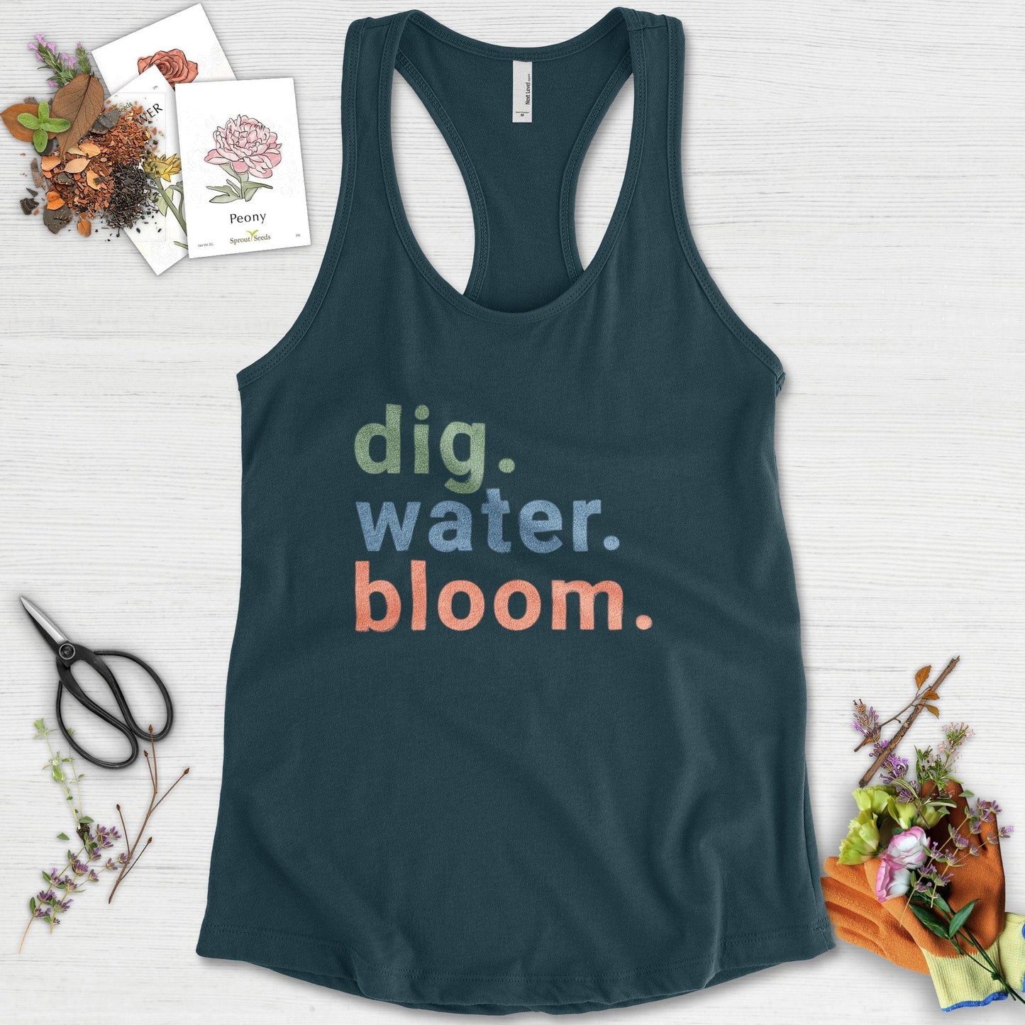 Dig Water Bloom Racerback Racerback / XS / Midnight Navy Physical Item