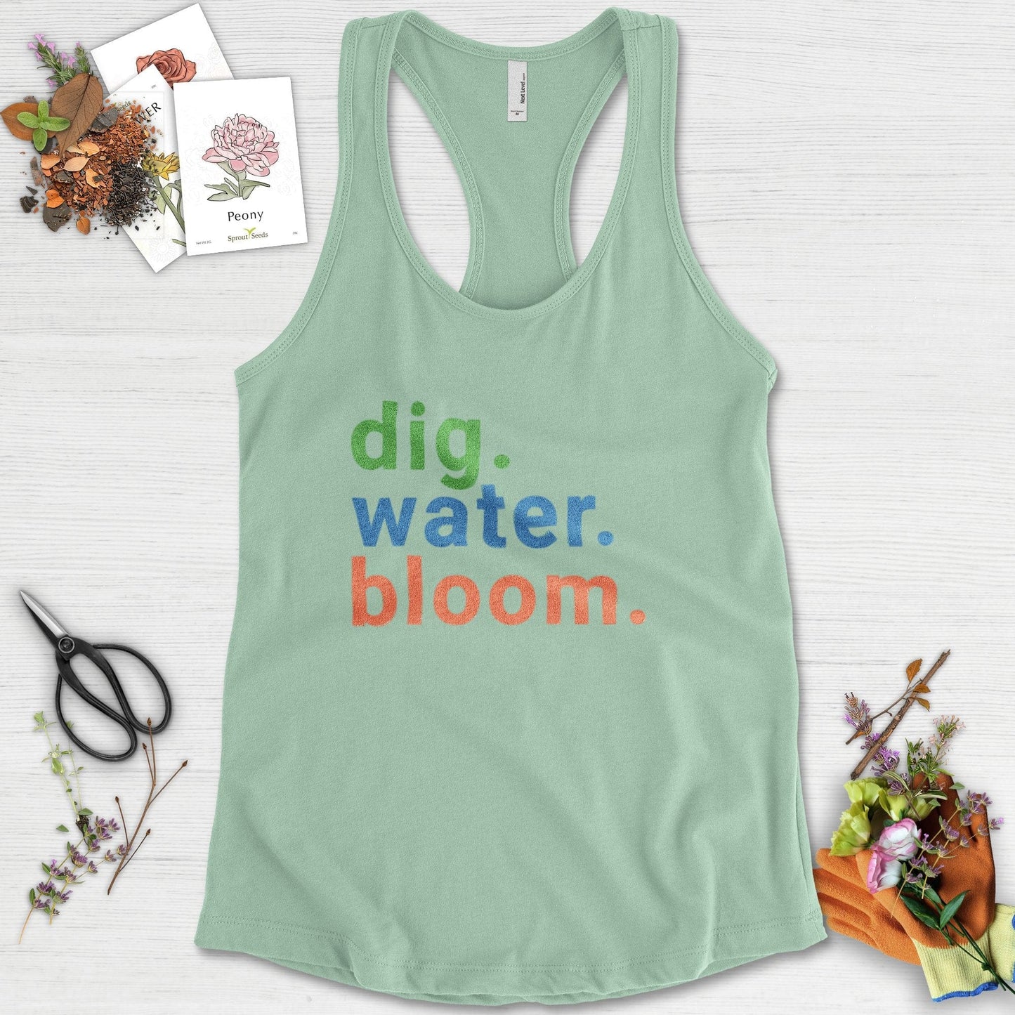 Dig Water Bloom Racerback Racerback / XS / Mint Physical Item