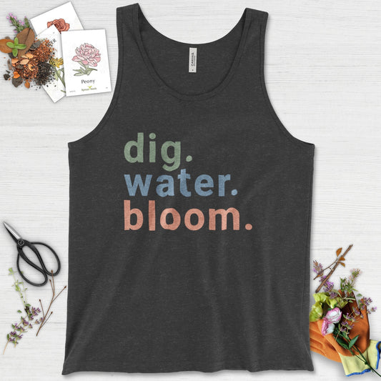 Dig Water Bloom Tank Top Dark Gray Heather / XS Physical Item
