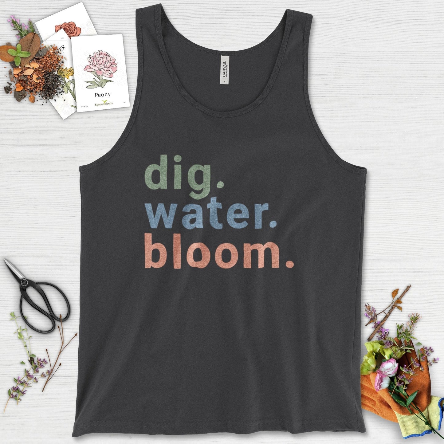 Dig Water Bloom Tank Top Dark Grey / XS Physical Item