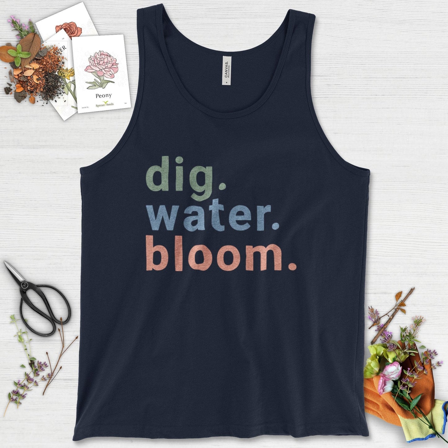 Dig Water Bloom Tank Top Navy / XS Physical Item