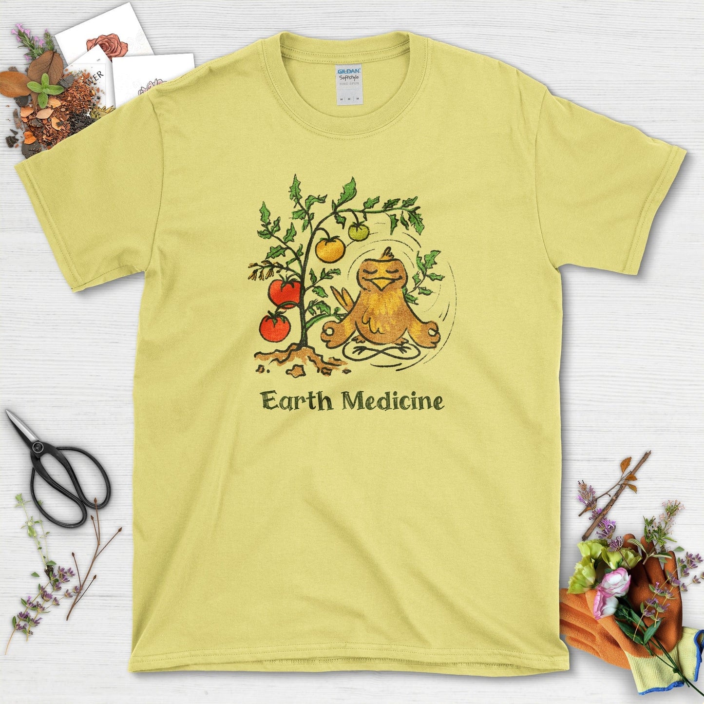 Earth Medicine Bird T-Shirt T-Shirts / S / Cornsilk Physical Item
