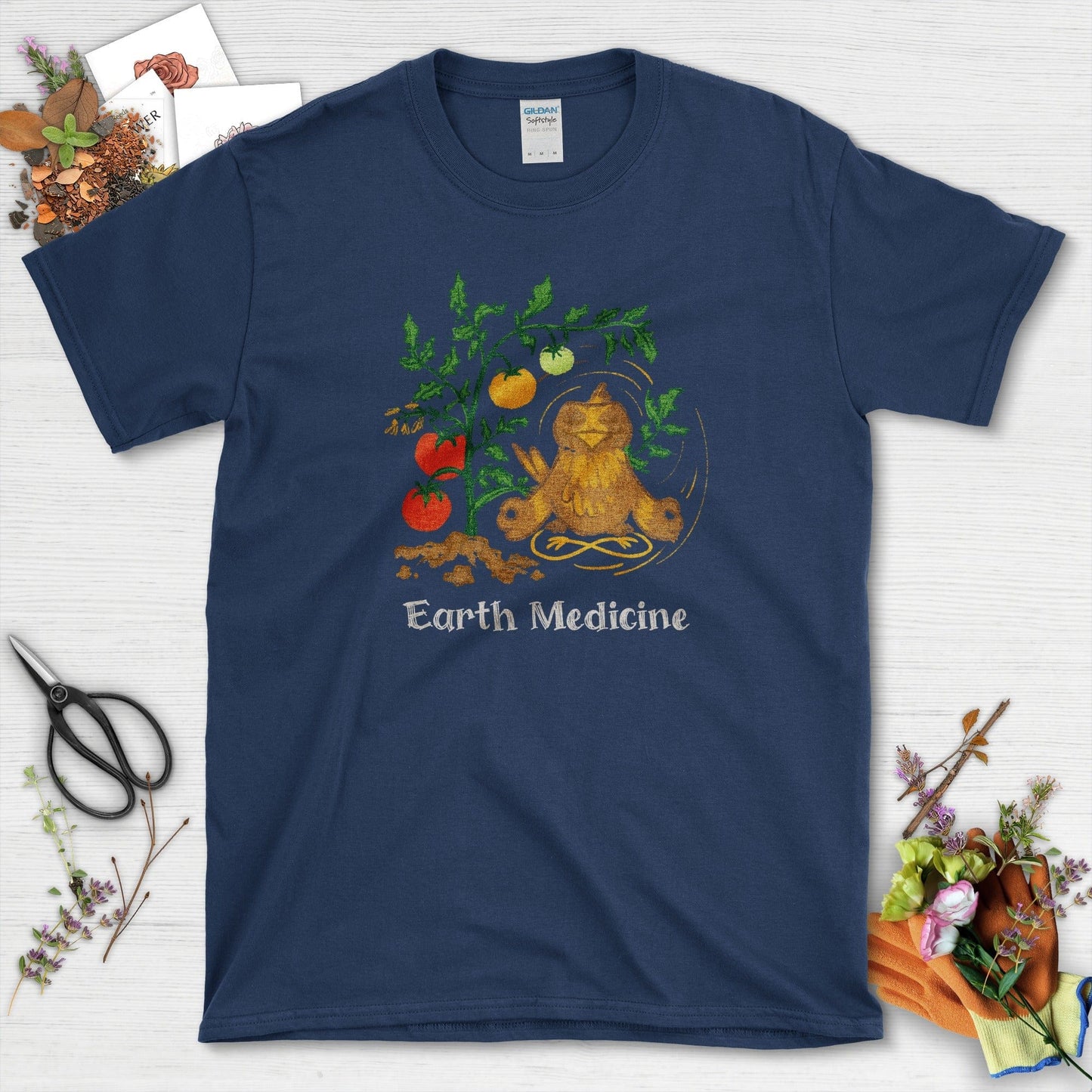 Earth Medicine Bird T-Shirt T-Shirts / S / Navy Physical Item