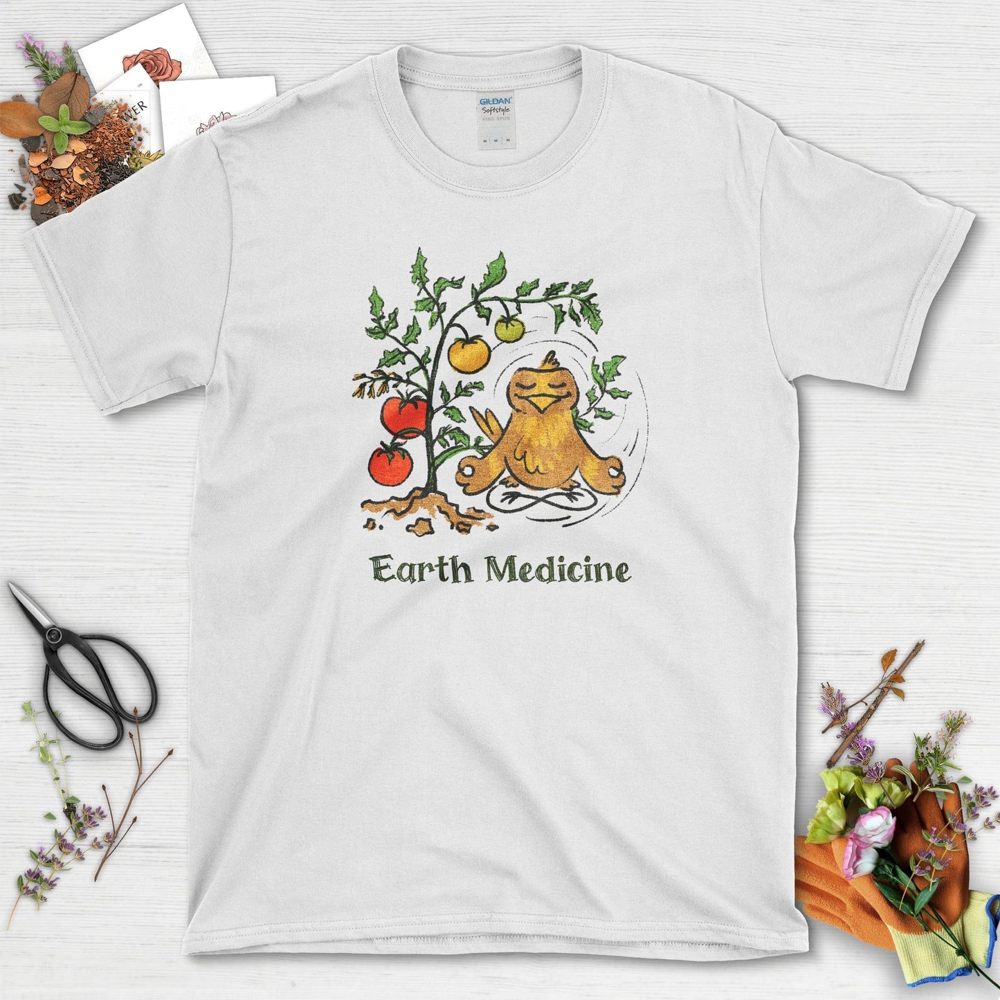 Earth Medicine Bird T-Shirt T-Shirts / S / White Physical Item