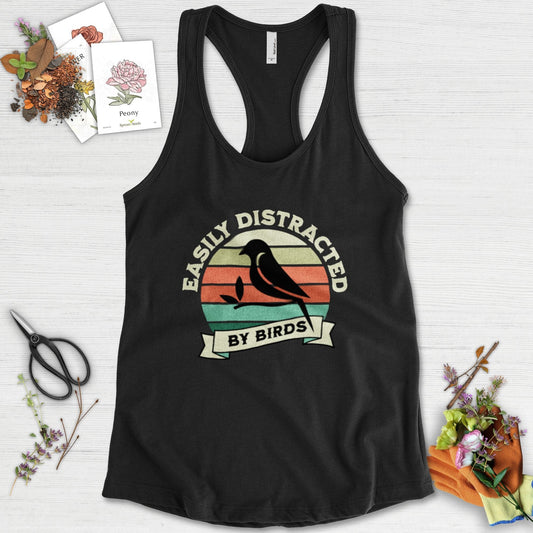 Easily Distracted By Birds Racerback Racerback / XS / Black Physical Item