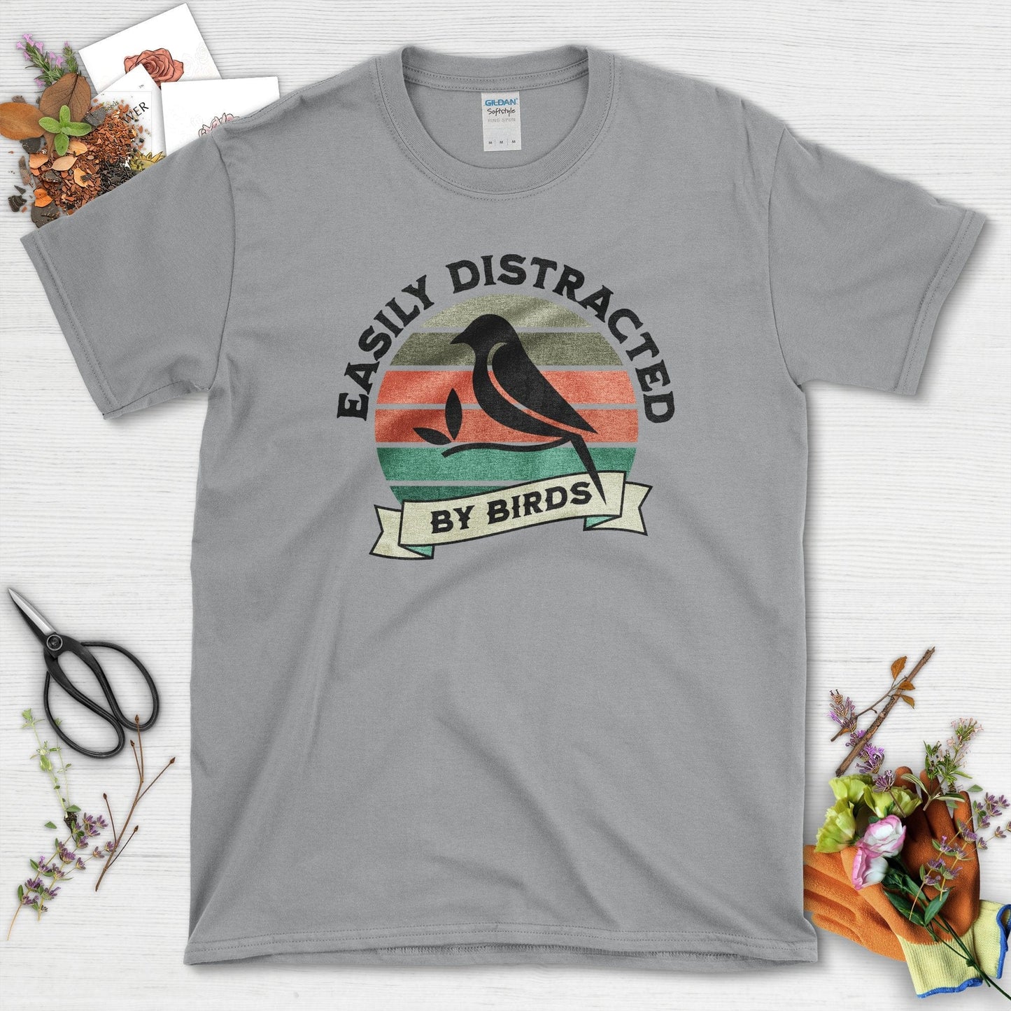 Easily Distracted By Birds T-Shirt Sport Grey / S T-Shirt