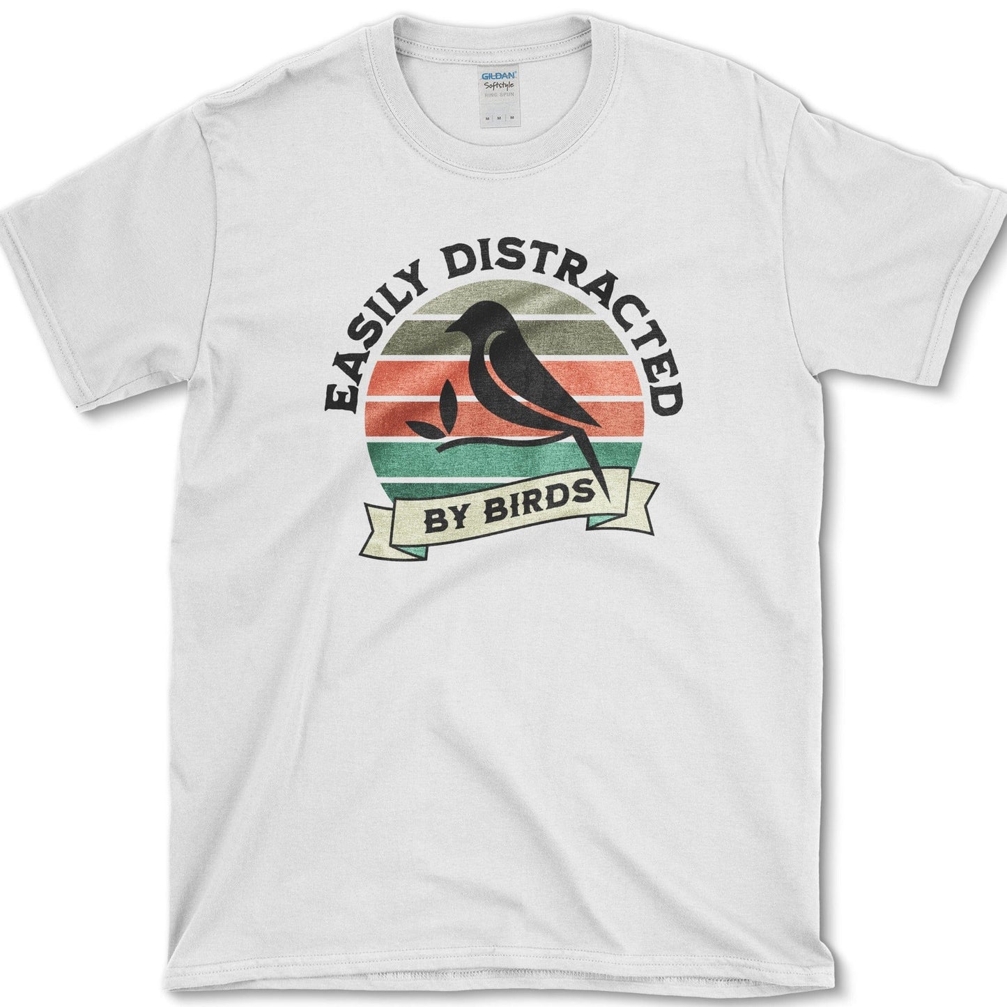 Easily Distracted By Birds T-Shirt White / S Essential Tees