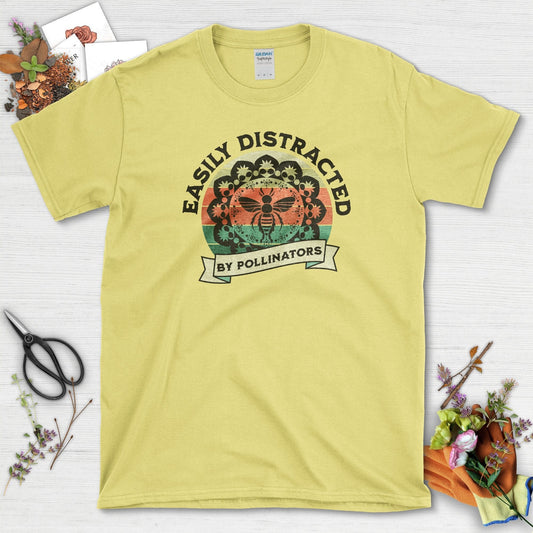 Easily Distracted By Pollinators T-Shirt Cornsilk / S T-Shirt