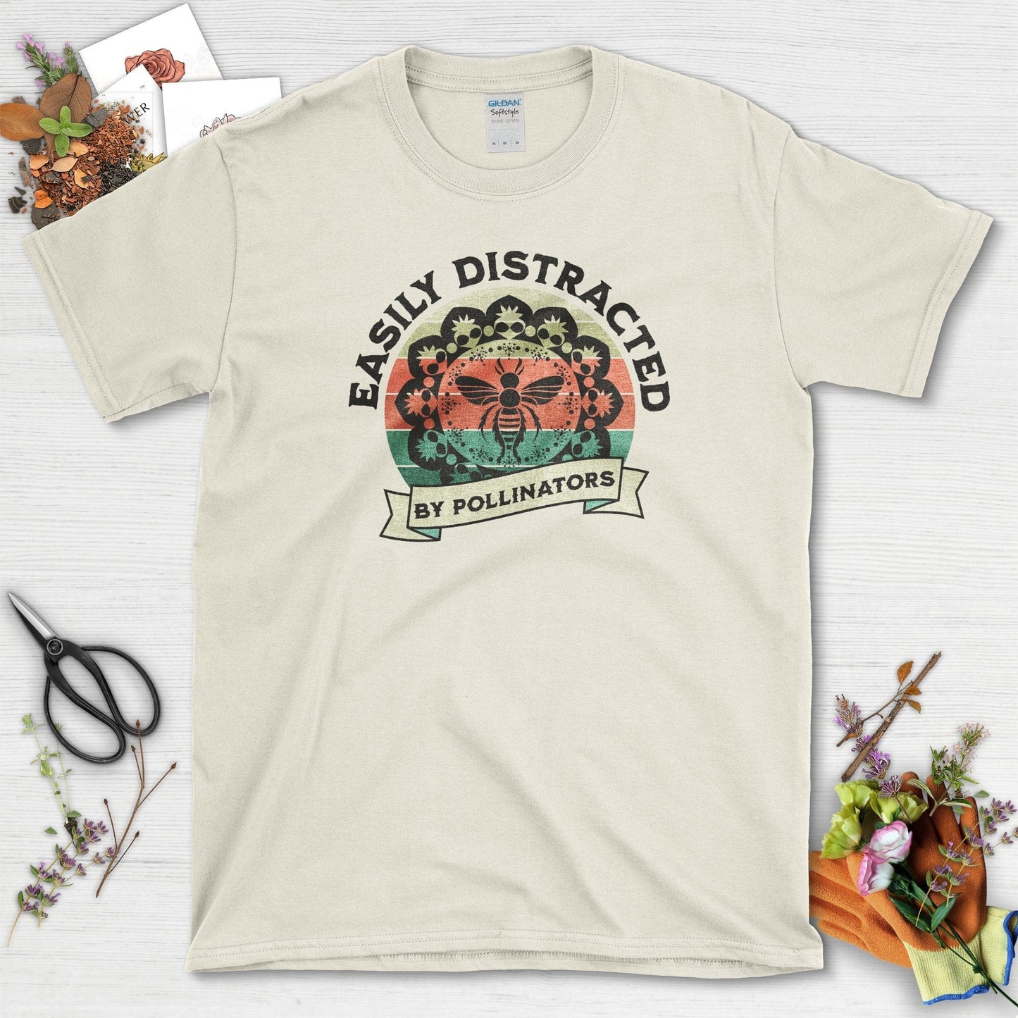 Easily Distracted By Pollinators T-Shirt Natural / S T-Shirt