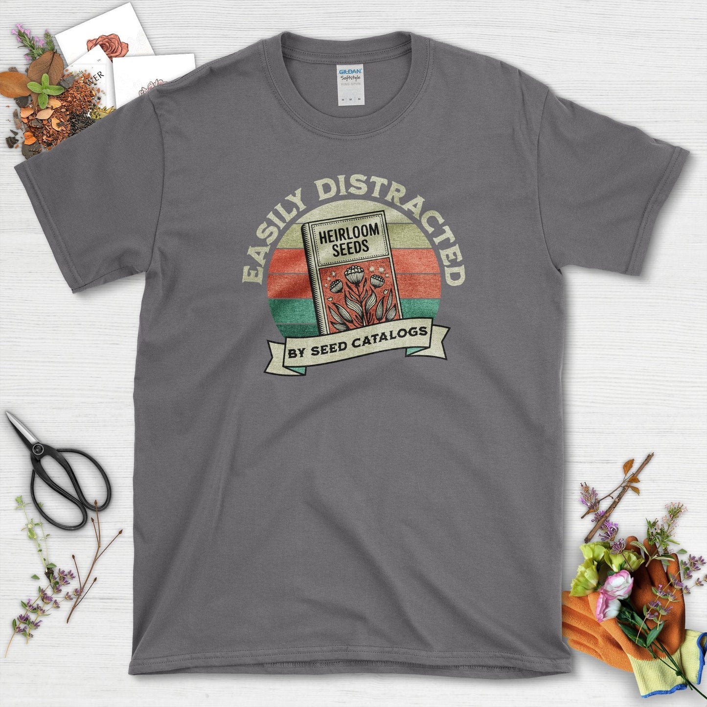 Easily Distracted By Seed Catalogs Youth T-Shirt Youth T-Shirt / XS / Charcoal Physical Item