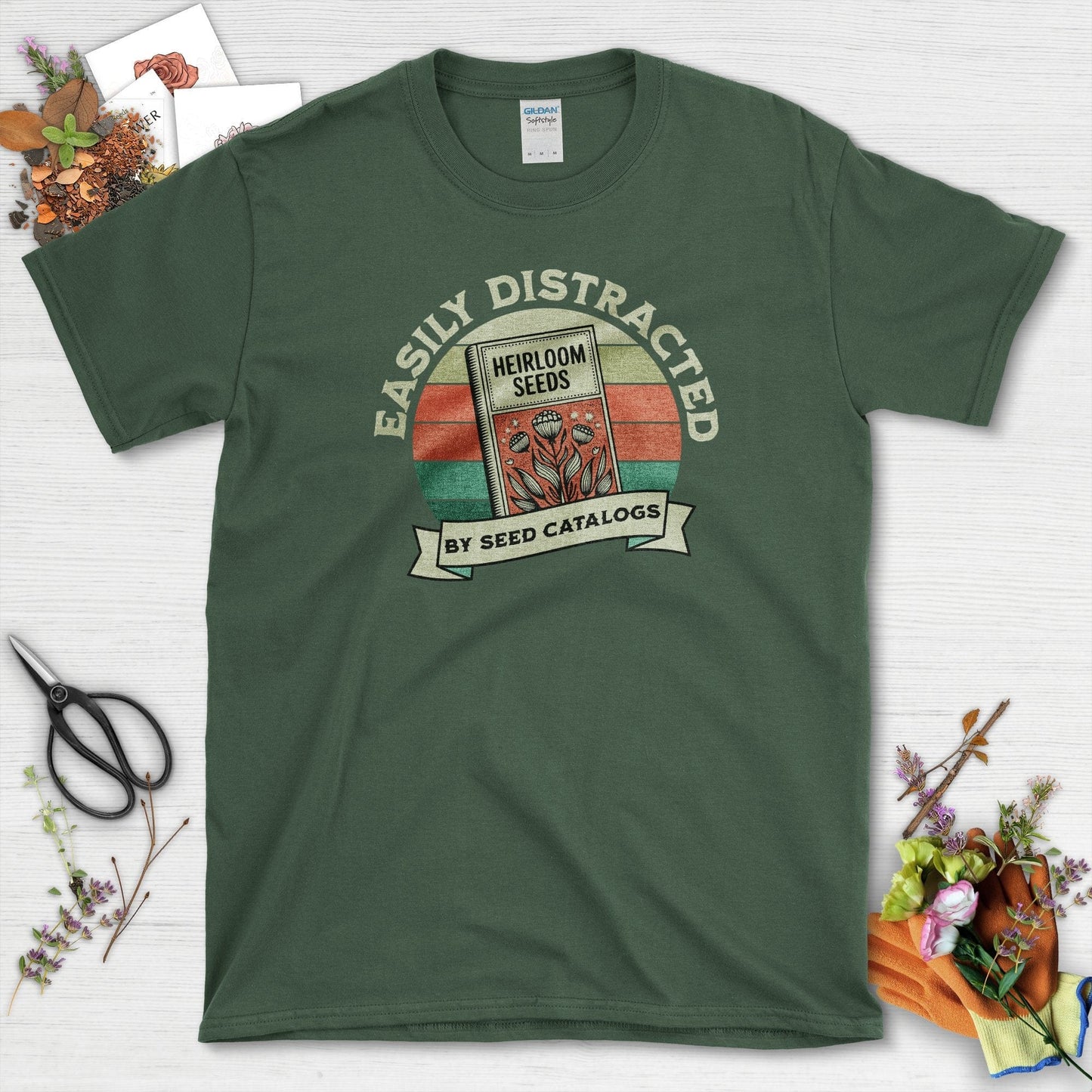 Easily Distracted By Seed Catalogs Youth T-Shirt Youth T-Shirt / XS / Forest Green Physical Item