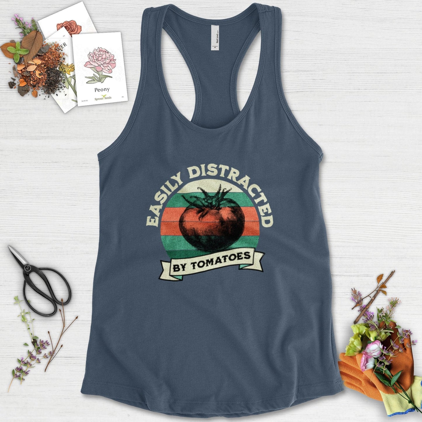 Easily Distracted By Tomatoes Racerback Racerback / XS / Indigo Physical Item