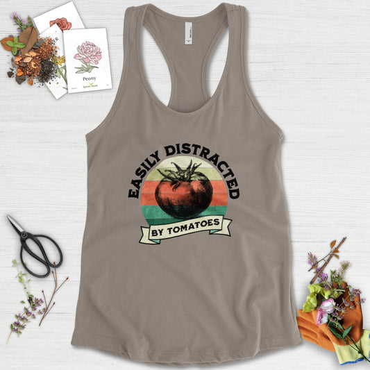 Easily Distracted By Tomatoes Racerback Racerback / XS / Warm Grey Physical Item