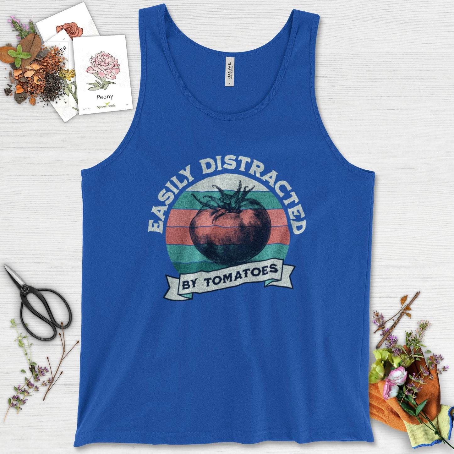 Easily Distracted By Tomatoes Tank Top True Royal / XS Physical Item