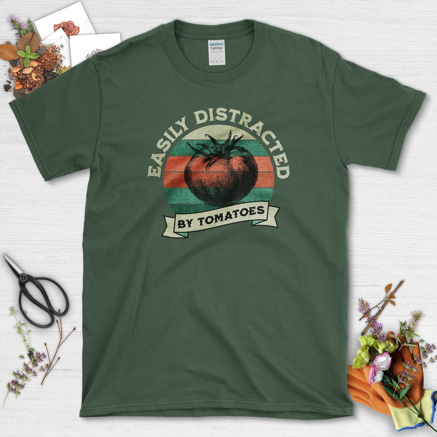 Easily Distracted By Tomatoes Youth T-Shirt Youth T-Shirt / XS / Forest Green Physical Item