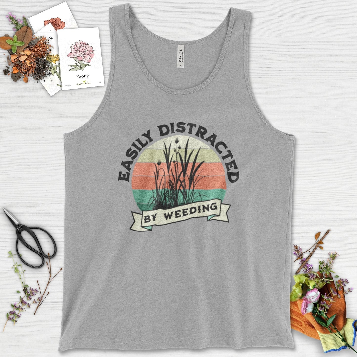Easily Distracted By Weeding Tank Top Athletic Heather / XS Physical Item
