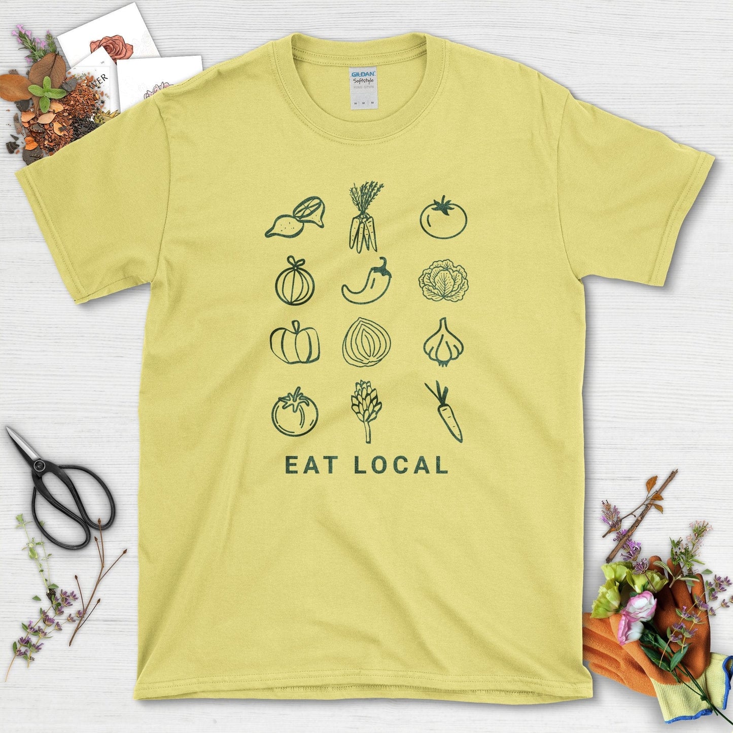 Eat Local Graphic T-Shirt Cornsilk / S T-Shirt