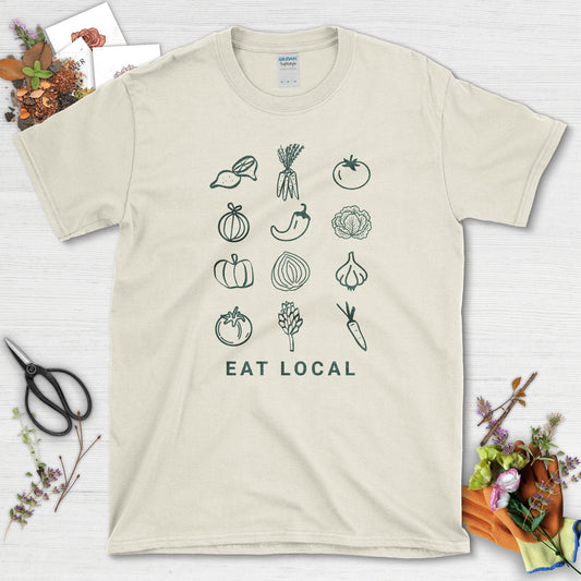 Eat Local Graphic T-Shirt Natural / S T-Shirt