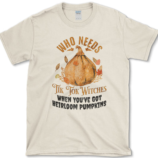 Heirloom Pumpkin Witches artwork featuring heirloom pumpkin and pumpkin on a T-shirt