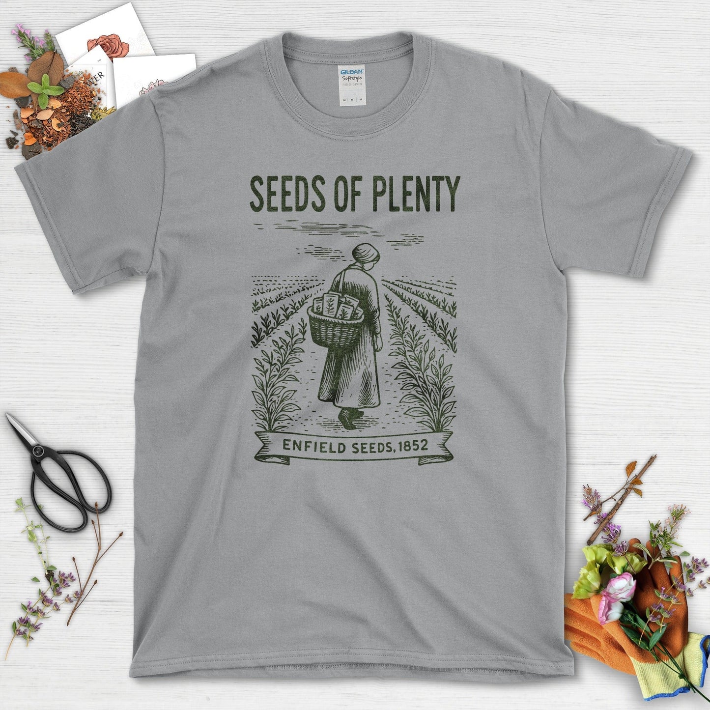 Enfield Seeds of Plenty T-Shirt T-Shirts / S / Sport Grey Physical Item