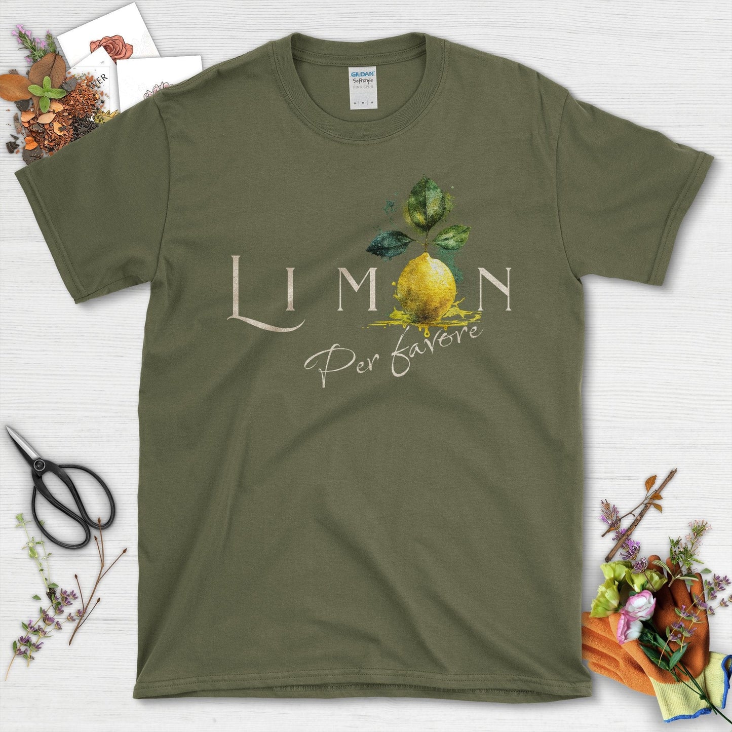 Enjoy a Slice of Lemon Art on Your Stylish T-Shirt Military Green / S T-Shirt
