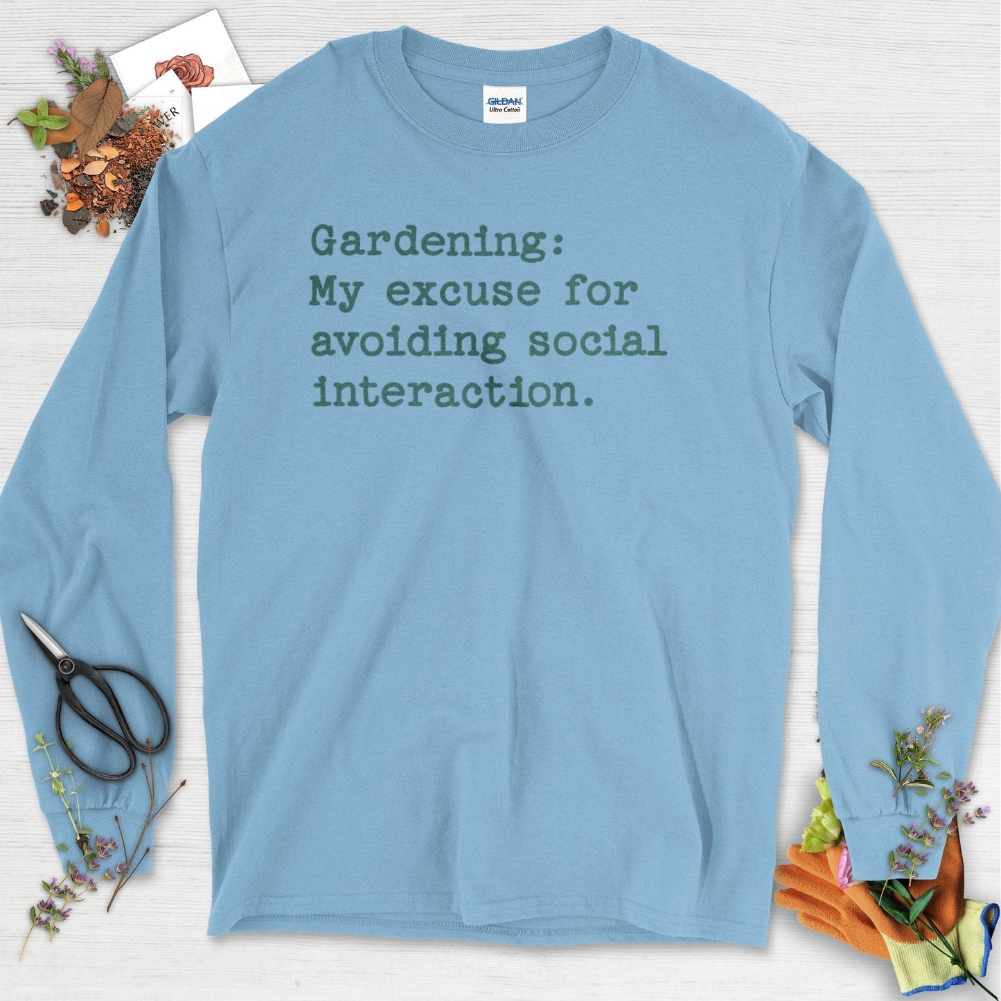 Excuse to Avoid Social Interaction Long Sleeve Light Blue / S T-Shirt