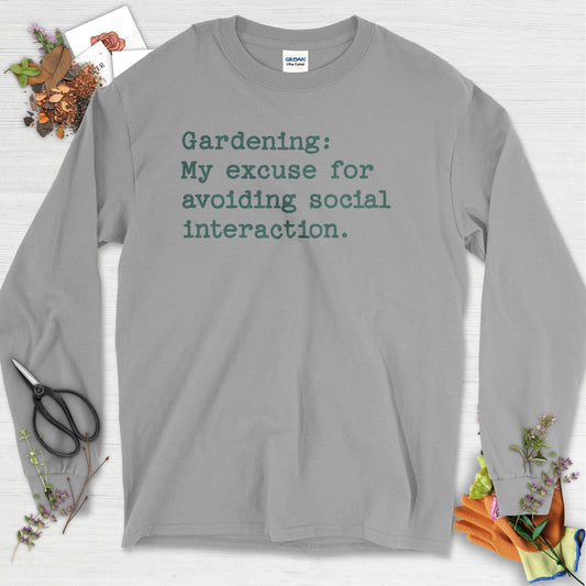 Excuse to Avoid Social Interaction Long Sleeve Sport Grey / S T-Shirt