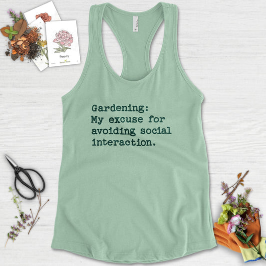 Excuse to Avoid Social Interaction Racerback Racerback / XS / Mint Physical Item