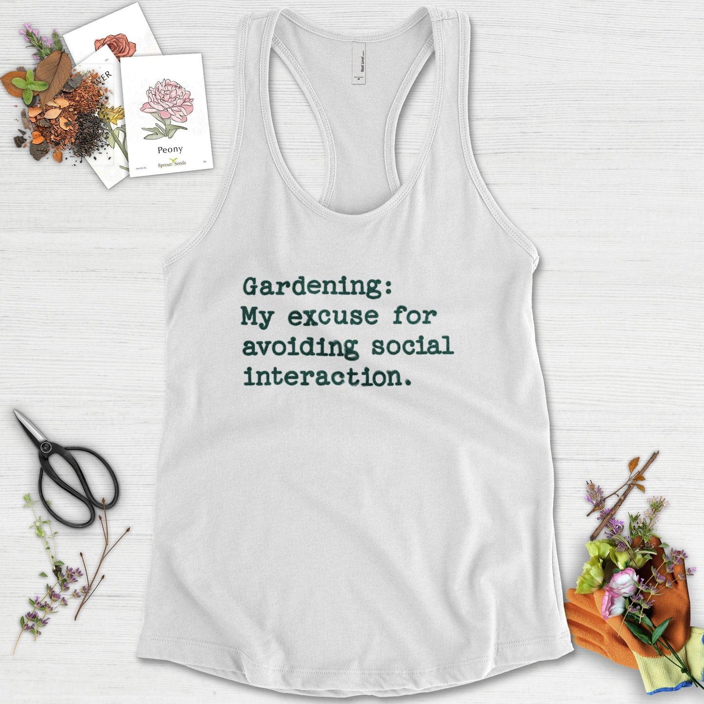 Excuse to Avoid Social Interaction Racerback Racerback / XS / White Physical Item