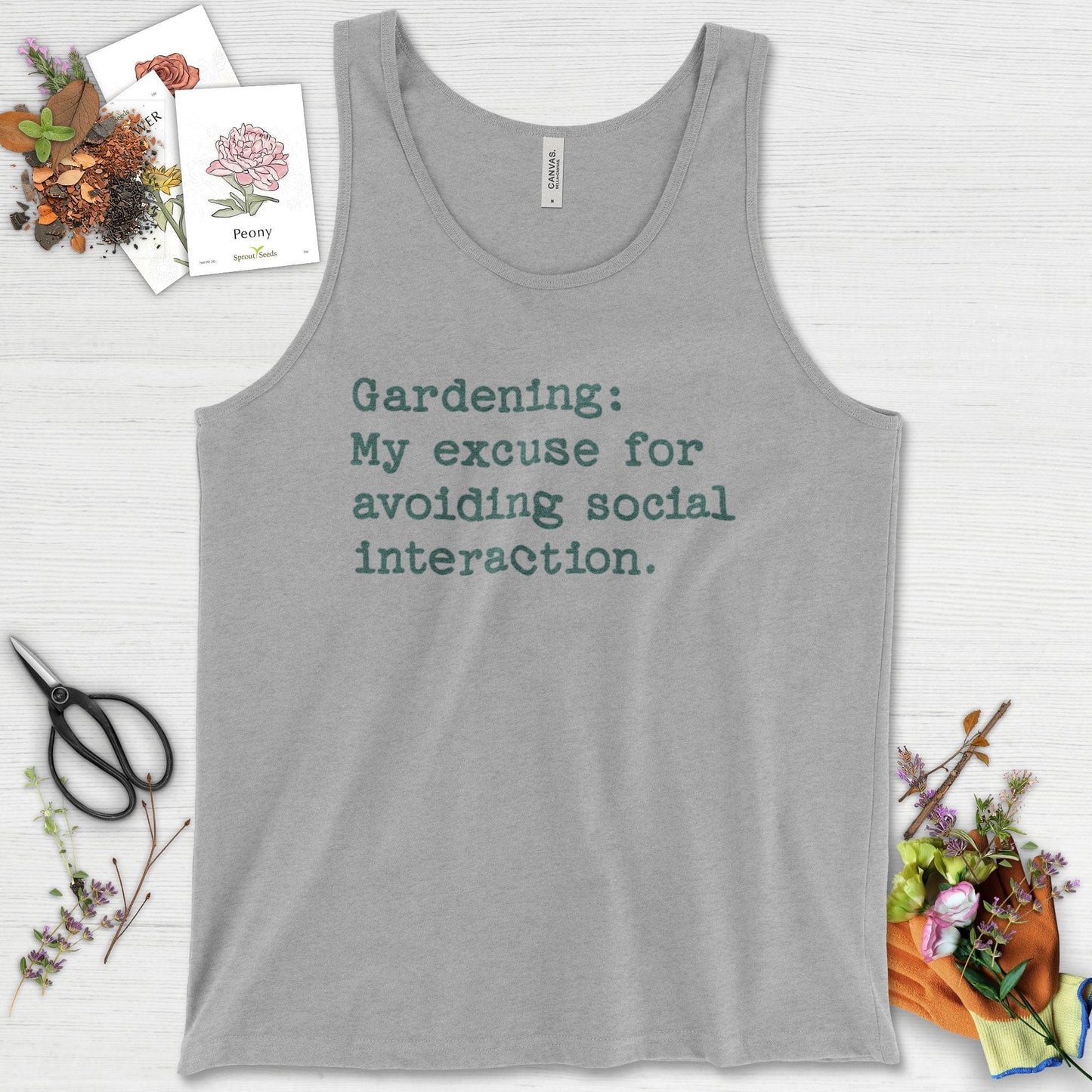 Excuse to Avoid Social Interaction Tank Top Athletic Heather / XS Physical Item