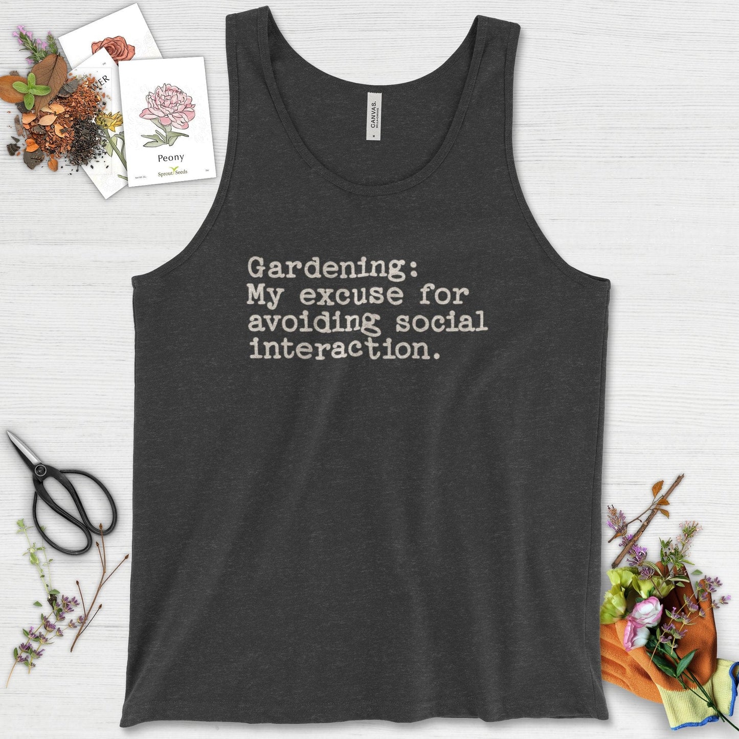 Excuse to Avoid Social Interaction Tank Top Dark Gray Heather / XS Physical Item