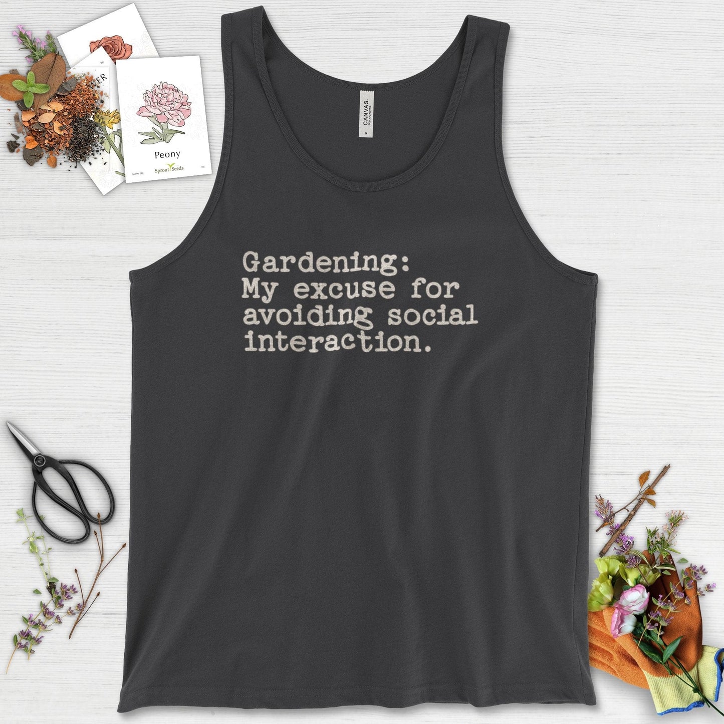 Excuse to Avoid Social Interaction Tank Top Dark Grey / XS Physical Item