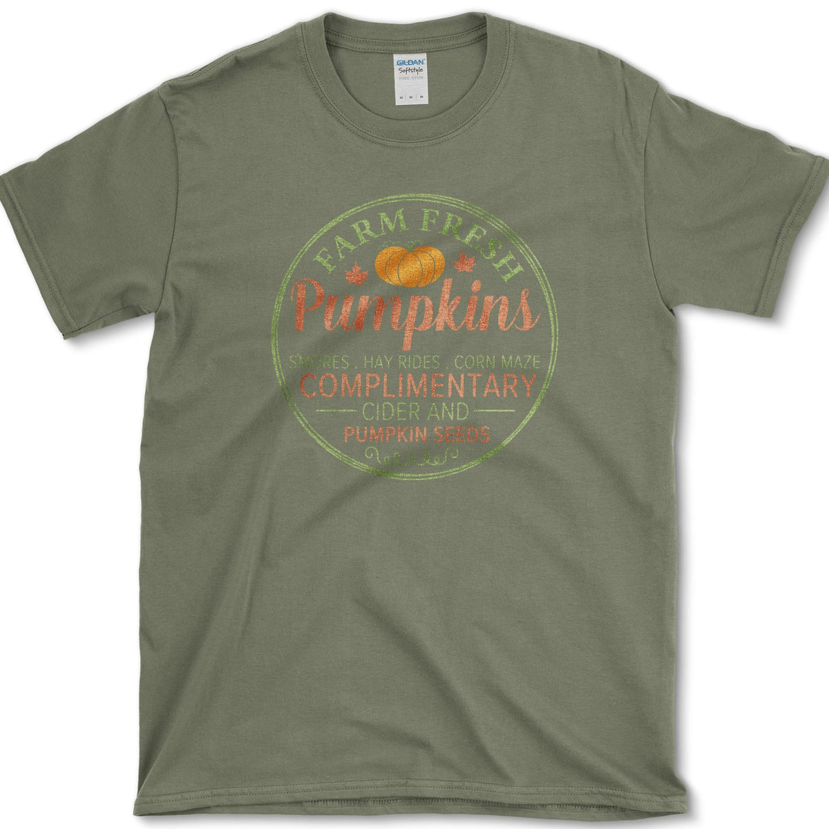 Farm Fresh Pumpkins T-Shirt Military Green / S Essential Tees