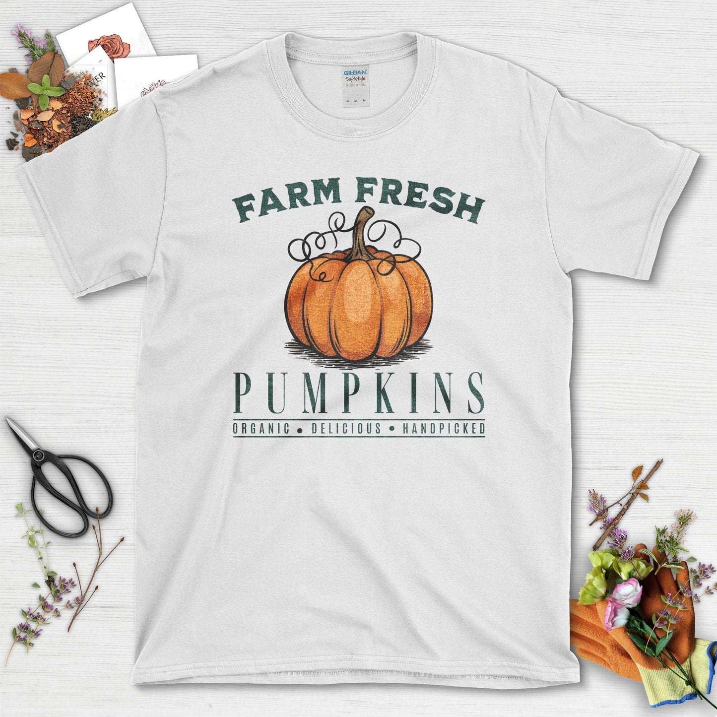 Farm Fresh Pumpkins T-Shirt White / S / T-Shirts Physical Item