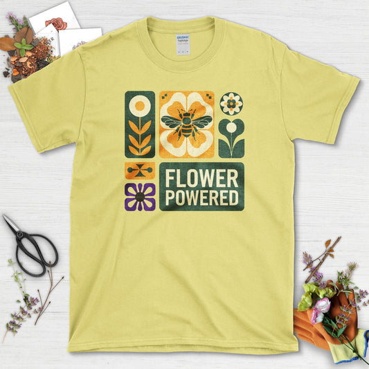 Flower Powered Bee T-Shirt Cornsilk / S T-Shirt