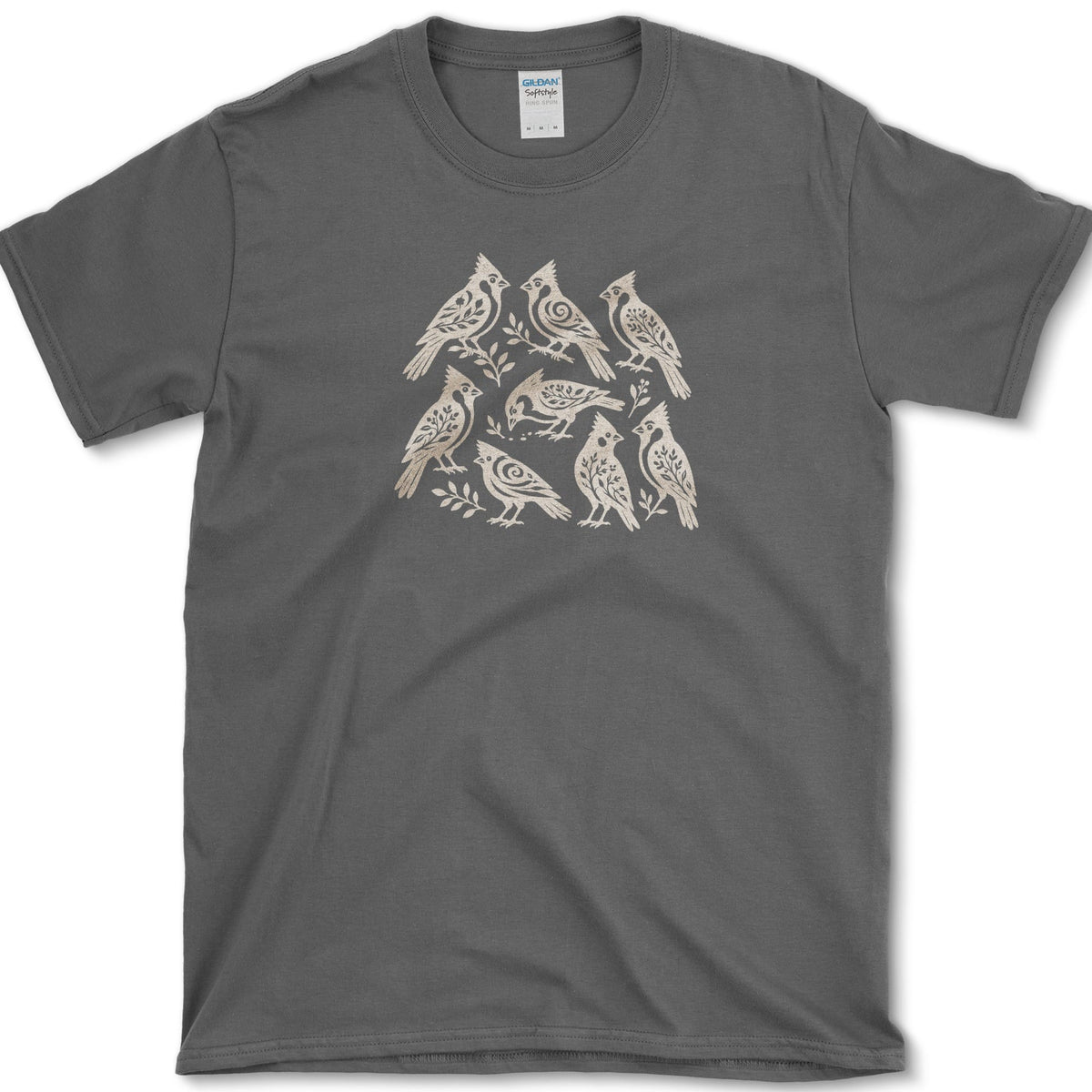 Folk Art Cardinals T-Shirt Dark Heather / S Essential Tees